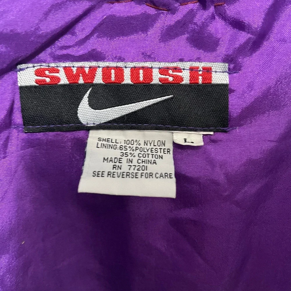 RARE Vintage Nike SWOOSH Spell out tag 90's Windbreaker colorblock hooded jacket